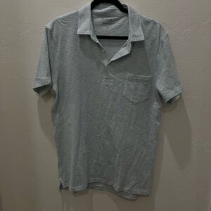 Izod Gray Striped Cotton Polo Shirt